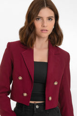 Blazer corto abierto con hombreras botones