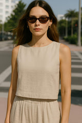 Blusa Cami sin mangas fit recto