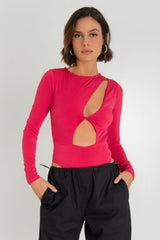 Body ajustado manga larga escote con cut out