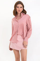 Camisa satinada manga larga oversized