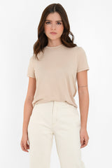 Camiseta básica de fit recto cuello redondo