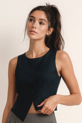 Chaleco corte regular botones