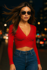 Crop top Éclat manga larga