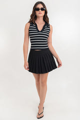 Falda short corto con tableado