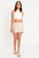 Falda short corto de lino con aberturas