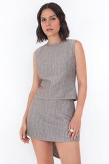 Falda short corto fit ajustado de rayas