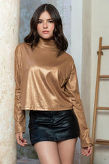 Jersey canalé metalizado fit oversized