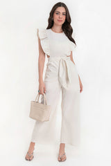 Palazzo culotte con olanes cut out cintura