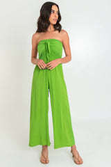 Palazzo strapless fruncido escote con nudo