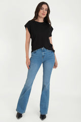 Pantalón ajustado de denim boot cut