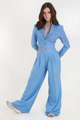 Pantalón con pinzas frontales de fit wide leg