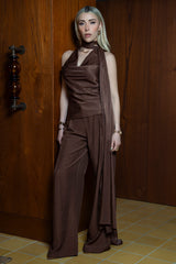 Pantalón fluido de tiro alto fit wide leg