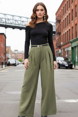 Pantalón pinzas wide leg