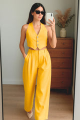 Pantalón pinzas wide leg