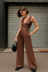 Pantalón wide leg pinzas