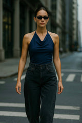 Top Kamala cuello halter fluido