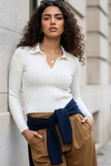 Top punto cuello polo