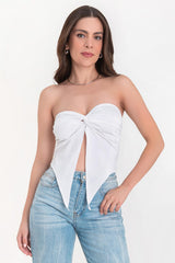 Top strapless de escote corazón con abertura