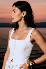 Top tirantes botones rústico