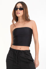 Top tubo corto satinado