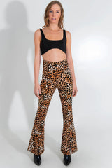 Legging animal print fit flare con aberturas