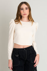 Blusa manga larga escote espalda