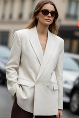 Blazer cruzado fit oversized con hombreras