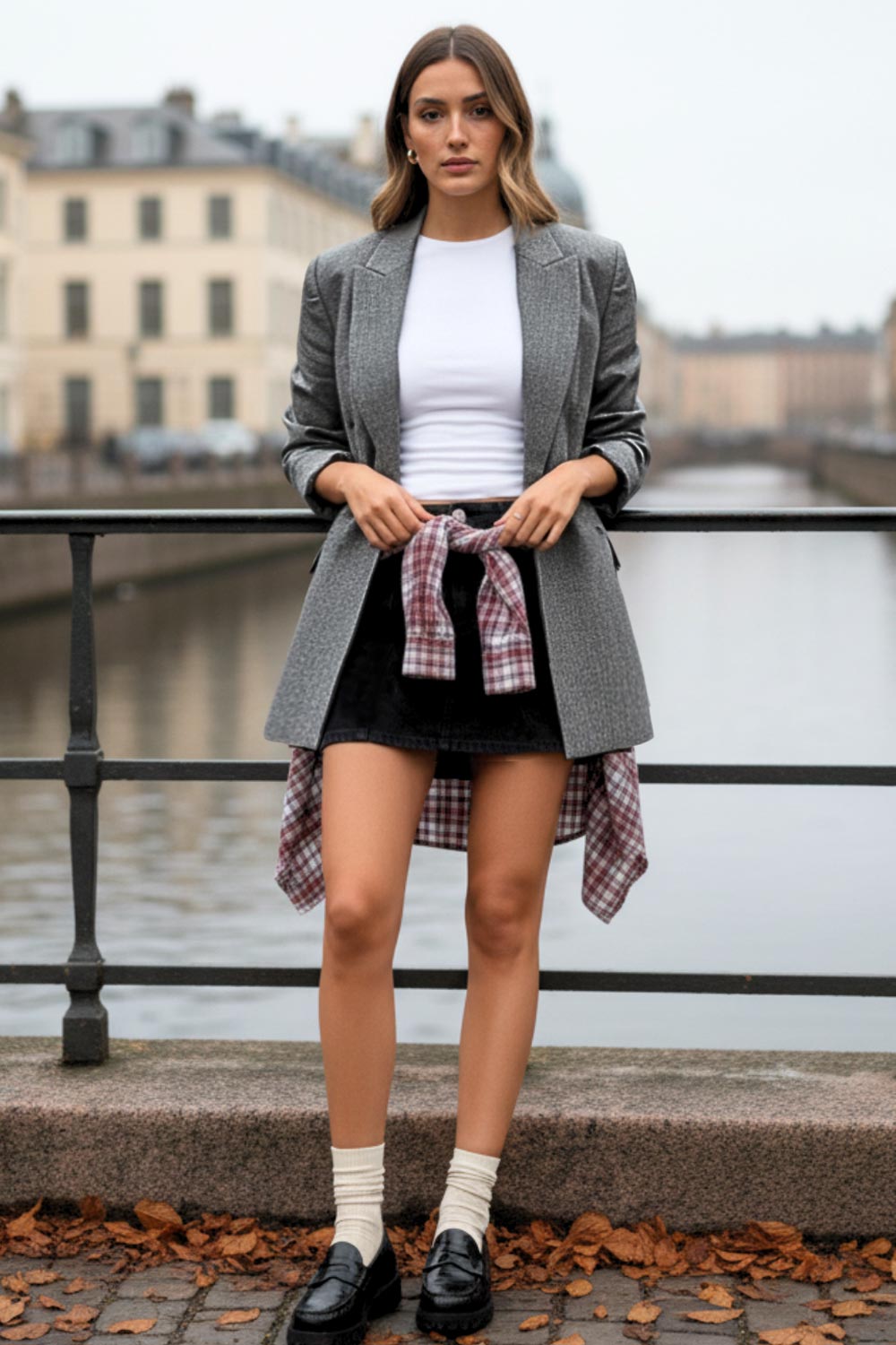 Blazer cruzado de fit oversized, con solapa y hombreras, manga larga, bolsillos delanteros con cartera y cierre frontal con cruce de botones.