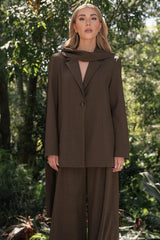 Blazer oversized con solapa detalle cuello