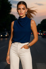 Blusa Capri cuello mock