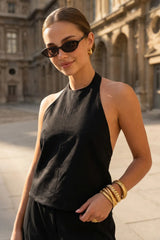 Blusa halter Atomic escote espalda