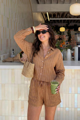 Long-sleeved striped shirt
