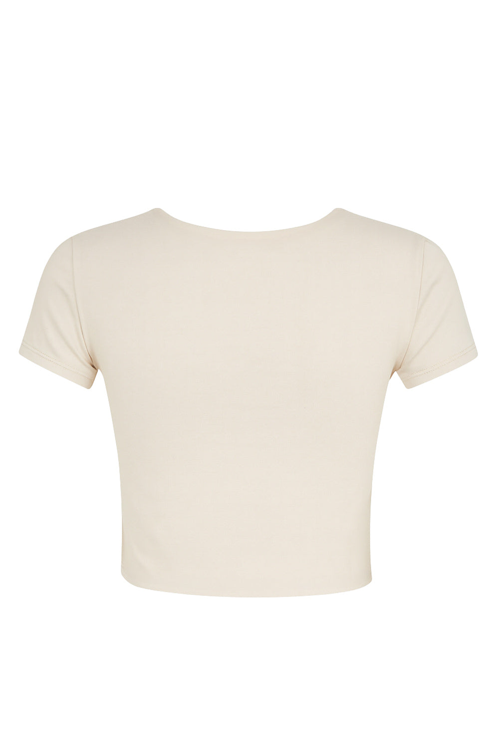 Camiseta básica de fit recto, cuello redondo y manga corta.