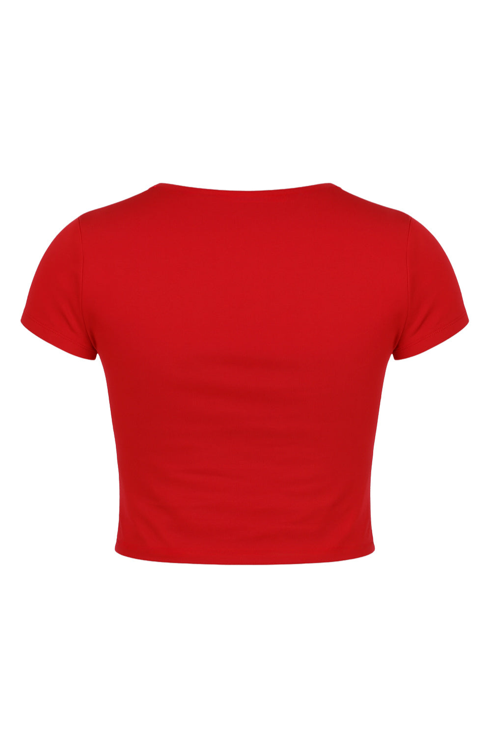 Camiseta básica de fit recto, cuello redondo y manga corta.