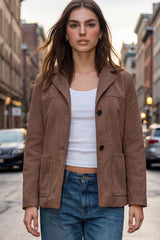 Cazadora bolsillos efecto ante