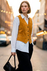 Chaleco botones efecto ante