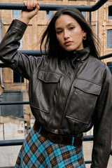 Puffer jacket with high neck