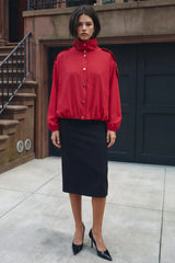 Puffer jacket with high neck