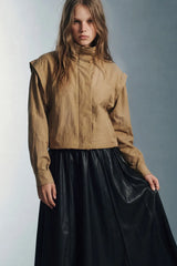Puffer jacket with high neck