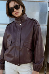Puffer jacket with high neck