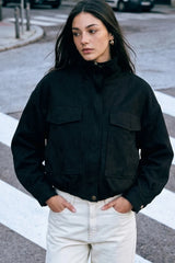 Puffer jacket with high neck