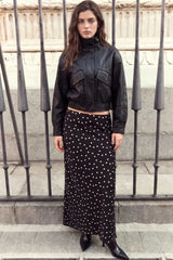 Falda midi lunares
