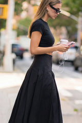 Pleated midi skirt