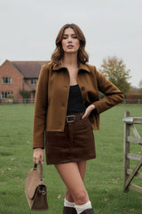 Falda pantalón suede bolsillos