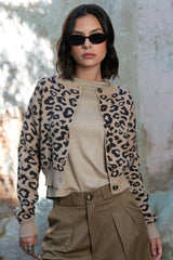 Jersey corto de punto animal print