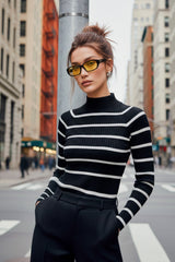 Jersey cuello alto punto