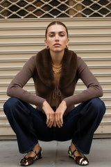 Jersey cuello efecto pelo