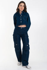 Pantalón de denim multipocket fit recto