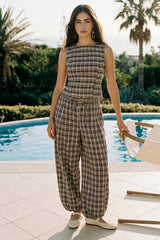 Animal print balloon fit trousers