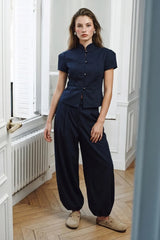 Pantalón fit barrel con pinzas
